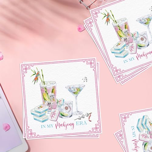 50 Pcs Mahjong Cocktail Napkins (Mahjong)
