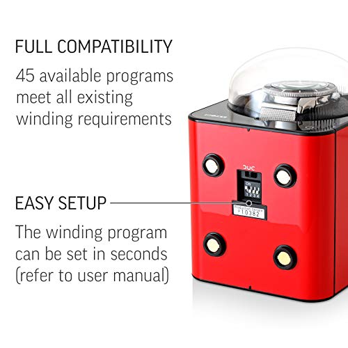 Watch Winder for Automatic Watches with Vertical Rotor Stop (Red)