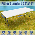 2 Pack Rectangle Spandex Fitted Table Cloth (White / 48" x 24" (Rectangular))