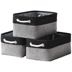 Storage Basket for Organizing (Black&Grey / 3PCS/Medium -13.8Lx9.8Wx6.7H)