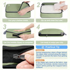 4 Set/6 Set/8 Set Compression Packing Cubes Travel Accessories Expandable Packing Organizers (Cloth Pattern, 4-Matcha Green) (4-Matcha Green / Cloth Pattern)