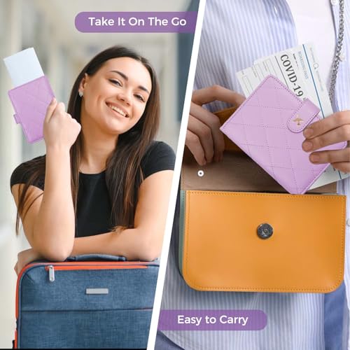 Premium Leather Passport Holder Covers Case (BA-LG PURPLE)