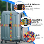 Luggage Straps for Suitcases (Green Print)