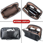 Electronic Organizer Zipper Bag Tech Pouch (Vintage Black -【Fits Apple Accessories】- 1 / Electronic Storage Case - Sturdy Handmade)