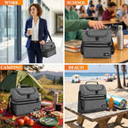 Insulated Lunch Bag for Men Women (Heather Gray)