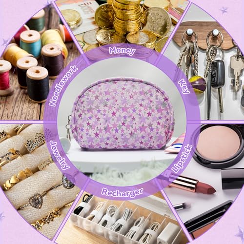 12 Pieces Mini Makeup Bags (12pcs Purple S)