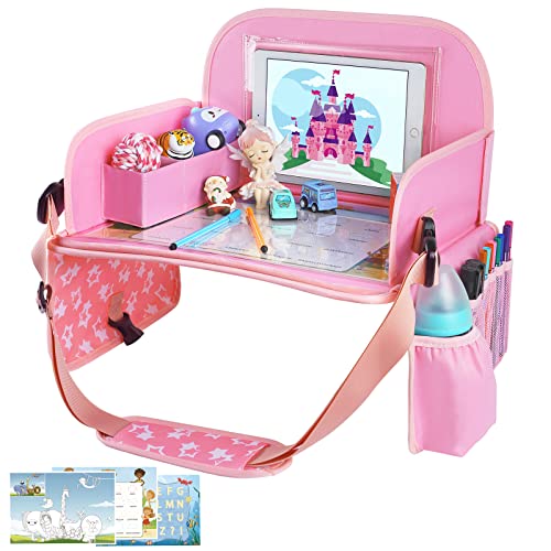 Kids Travel Tray for Toddler Car Seat (Ariel PinkStar)
