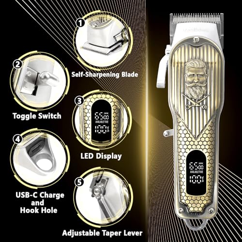 Heavy Duty Professional Hair Clippers for Men (14-piece set)
