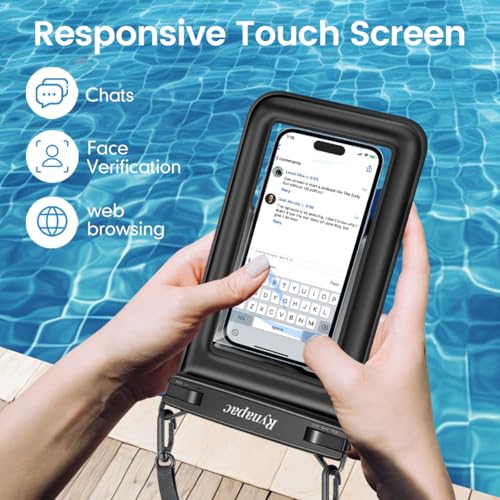 Waterproof Phone Pouch Floating [Up to 8.5''] (Regular Size [8.5inch] / Black + Pink)