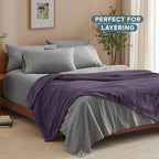 Fleece Blanket Luxury Microplush (Twin/Twin XL / 15 - Eggplant)