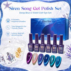 Beetles Blue Halloween Cat Eye Gel Nail Polish Set (A - Blue Purple Green | Siren Song)
