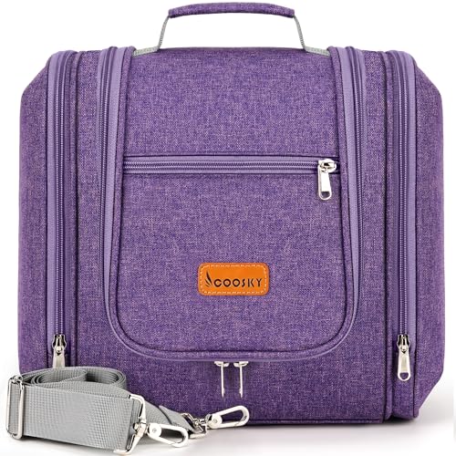 Travel Hanging Toiletry Bag for Women and Men (F - Purple / Extra Large)