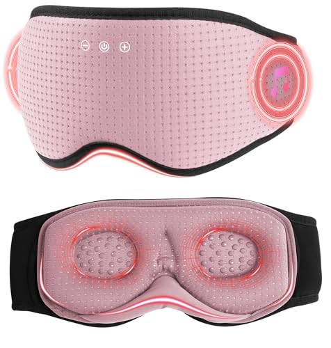 Bluetooth Sleep Headphones with 3D Eye Mask for Zero Pressure (Gloss Pink)