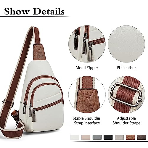 Sling Bag Crossbody Bags (Beige With Brown)