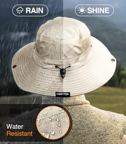 Wide Brim Sun Hat for Womens and Mens Sun Hats (Beige XL 1 Pack / Safari)