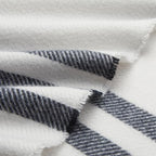 Room Décor Throw Blanket (Woven / Light Grey With Blue Stripes)