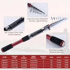 2 Pack 8ft 24T Telescopic Poles & Reels Combo for Freshwater Bass (Red - 2 Rods & 2 Reels Surf Fishing Combo (PVC Storage Case) / 2.4M/8FT)