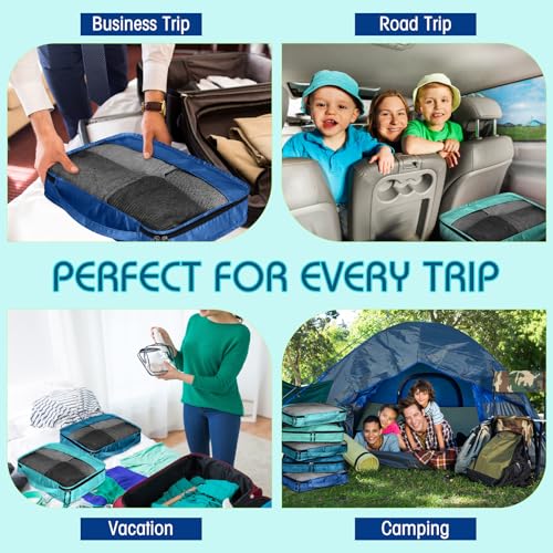 Packing Cubes for Suitcase Large Organizer Bags (Blue / Large)