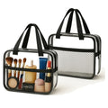 2PCS TSA Approved Clear Travel Toiletry Bags For Men Women (2PCS Middle)