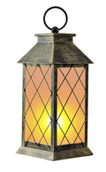 18" Solar Lanterns Outdoor Waterproof Flickering Flame Patina (Antique Patina)