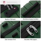 Luggage Set 3 Piece Lightweight Durable Hardshell (Dark Green)