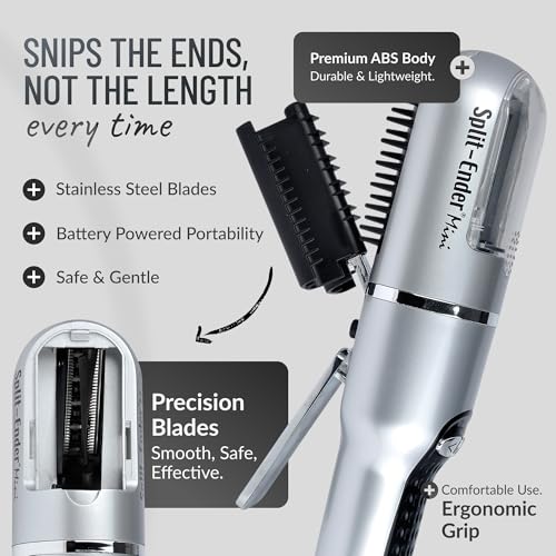 Mini Original Cordless Split End Hair Trimmer for Dry (Silver / AAA Battery-Powered)