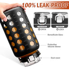 84 oz Glass Water Bottle (Black / 84 Ounces)