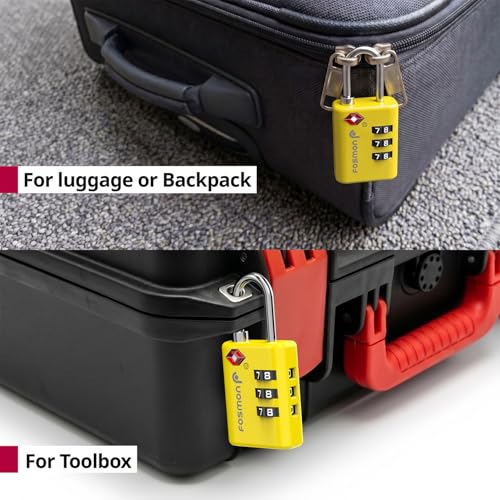 TSA Approved Luggage Locks (3 Digit Yellow 2 Pack)