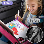 Toddler Car Seat Travel Tray FOR Road Trip Activities (2Black+1Pink)