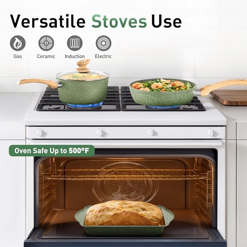 30pcs Pots and Pans (30 PCS Cookware Set / Green)