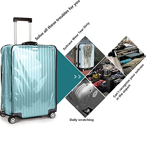 30 Inch Waterproof Clear Suitcase Cover (Black Trim-0.4mm / 30" Suitcase Cover.)