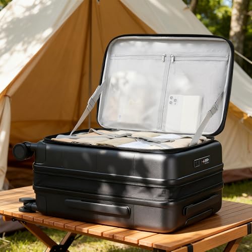 Expandable Large Checked Luggage (Jet Black / 28 Inch EXT)