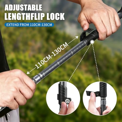 Hiking Poles Collapsible (Grey（110-130cm）)