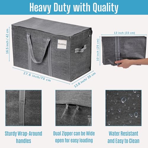 4 Pack Heavy Duty Moving Bags (4 Pack / Dark Gray)