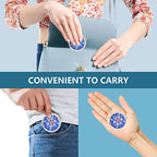 Pill Box 3 Compartment Small Pill Case Pill Organizer for Pocket or Purse (22-mandala Navy Blue / 1 piece)