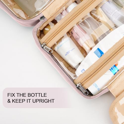 Travel Hanging Toiletry Bag for Women (Baby Pink / Medium)
