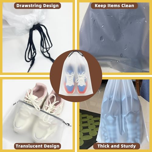 Clear Shoe Bags for Travel (Clear 6pcs)