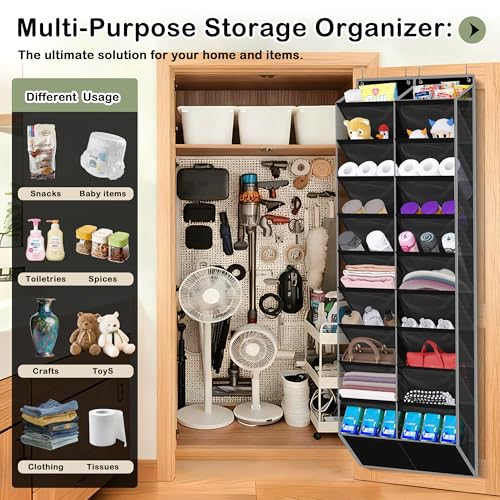10 Tier Over the Door Shoe Organizer (Black)