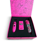 Slime 2 Barber Hair Clippers Trimmer Shaver Set for Men with Matte case and X Fade Blade (Pink)