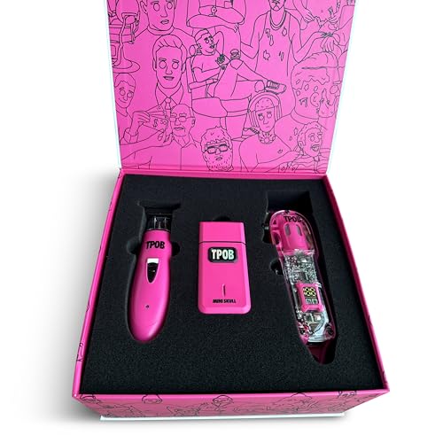 Slime 2 Barber Hair Clippers Trimmer Shaver Set for Men with Matte case and X Fade Blade (Pink)