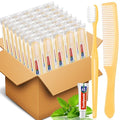 100 Pack Disposable Toothbrushes with Toothpaste and Comb
