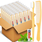 240 Pack Disposable Toothbrushes Bulk with Toothpaste and Comb Travel Size Toothpaste Set Homeless Care Package Supplies for Bulk Individually Wrapped Disposable Travel Hotel Charity