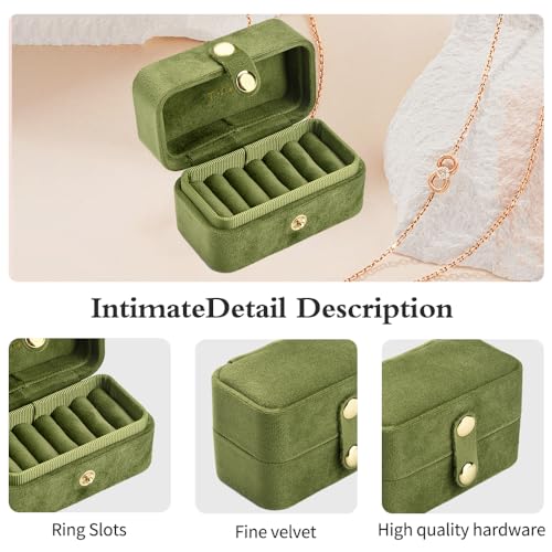 Travel Jewelry Case (Ring-Avocado Green / Small Rectangle/Ring)