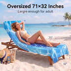 4 Pack Microfiber Beach Towel Oversized 71x32 Blue Turtle Bulk (4 Pack Different Turtles / X-Large (32x71 inches))