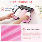 4 Set/6 Set/8 Set Compression Packing Cubes Travel Accessories Expandable Packing Organizers (Half Mesh, 6-Pink) (6-Pink / Half Mesh)