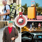 Leather Airtag Holder (Black/Dark Blue/Yellow/Red)