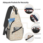 Sling Bag Leopard Pattern Hiking Daypack Crossbody Shoulder Backpack Travel Chest Pack for Men Women (B0166)