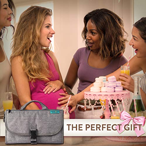 Portable Diaper Changing Pad with Wipes Pocket (Grey / Classic)