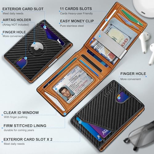 Airtag Wallet for Men (Carbon Black005)