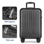 Carry on luggage 22x14x9 Airline Approved Hardshell Suitcase (Black / 20" Carry On)